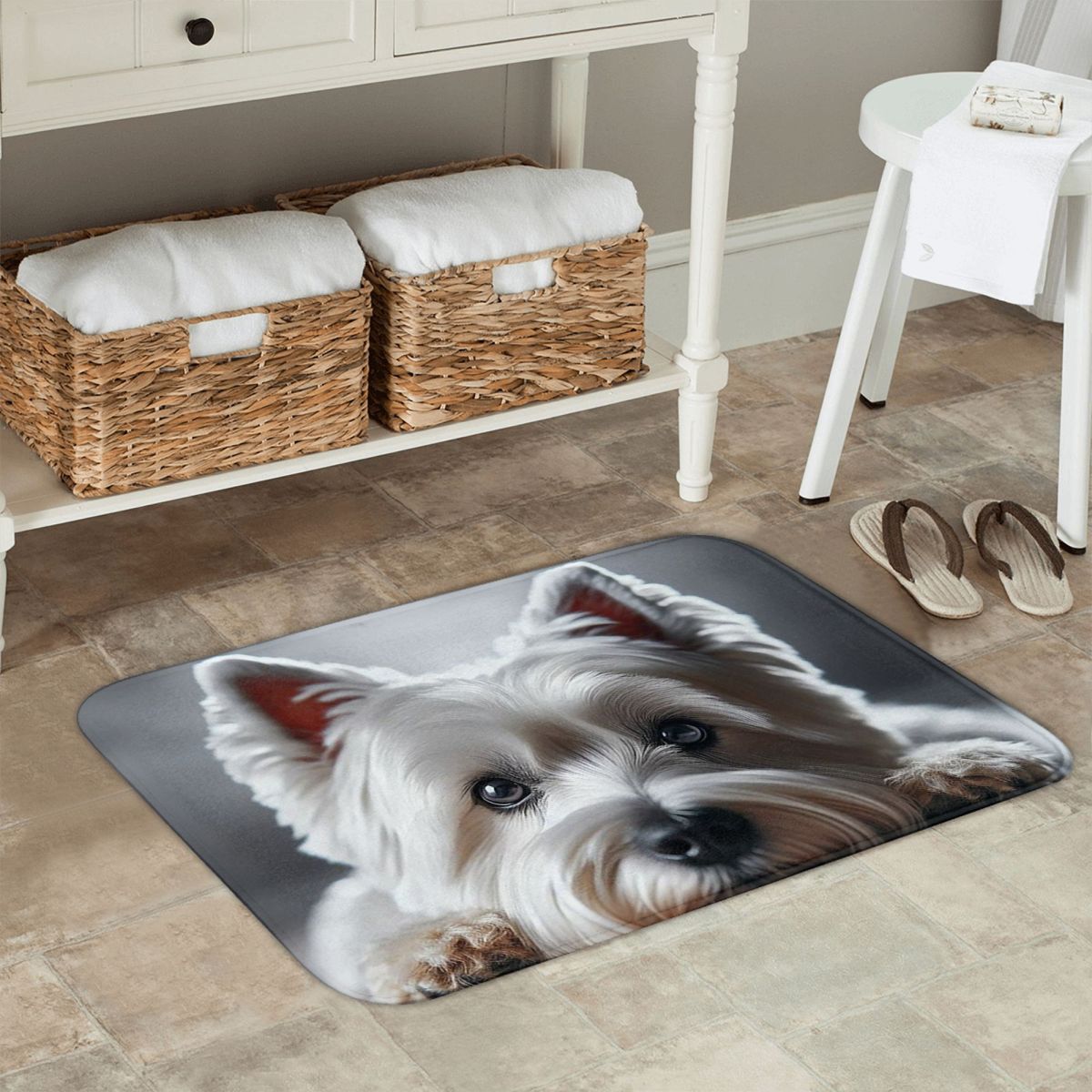 Highland Home Textiles - Niedlicher West Highland White Terrier-Hund, 3D-gedruckter