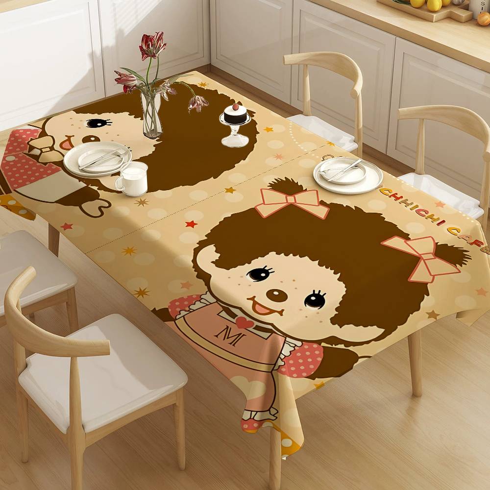 Home Textiles News - Beliebte Logo-Tischdecke mit M-Monchhichi-Motiv, für Geburtstagsfeiern,