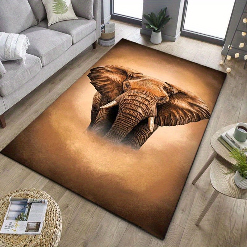 Your Home Textiles - Elefanten-Porträtteppich für Safari-Liebhaber. Fügen Sie Ihren