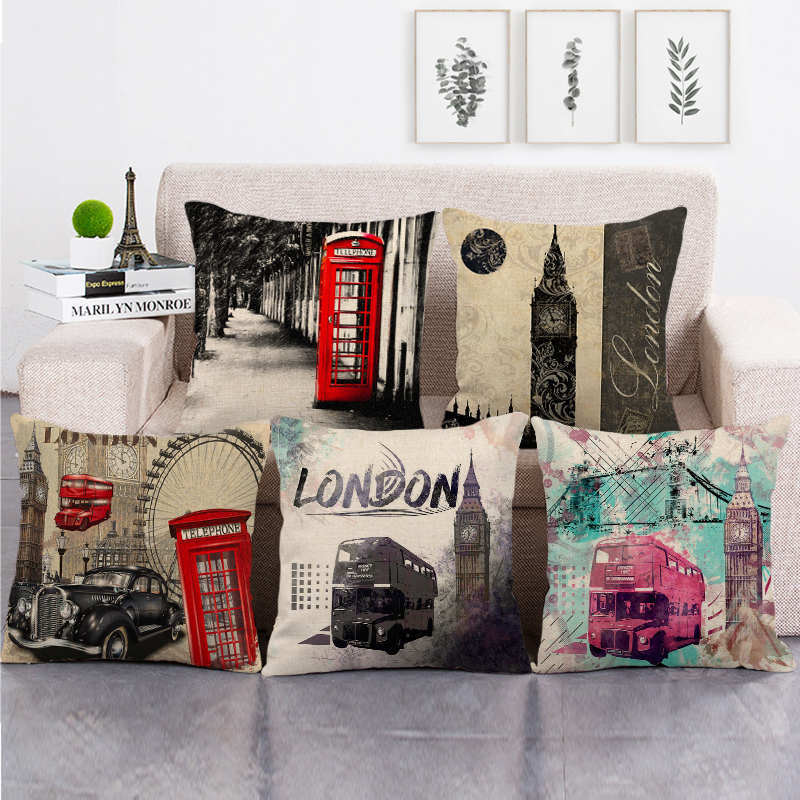 Home Textiles London - Retro London Tram Series Digitaldruck kurze