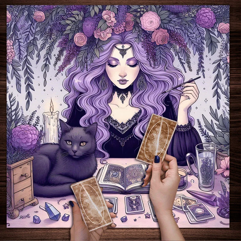 Home Textiles News - Glyzinien Hexe Tischdecke Tarot Wahrsagerei Schwarze