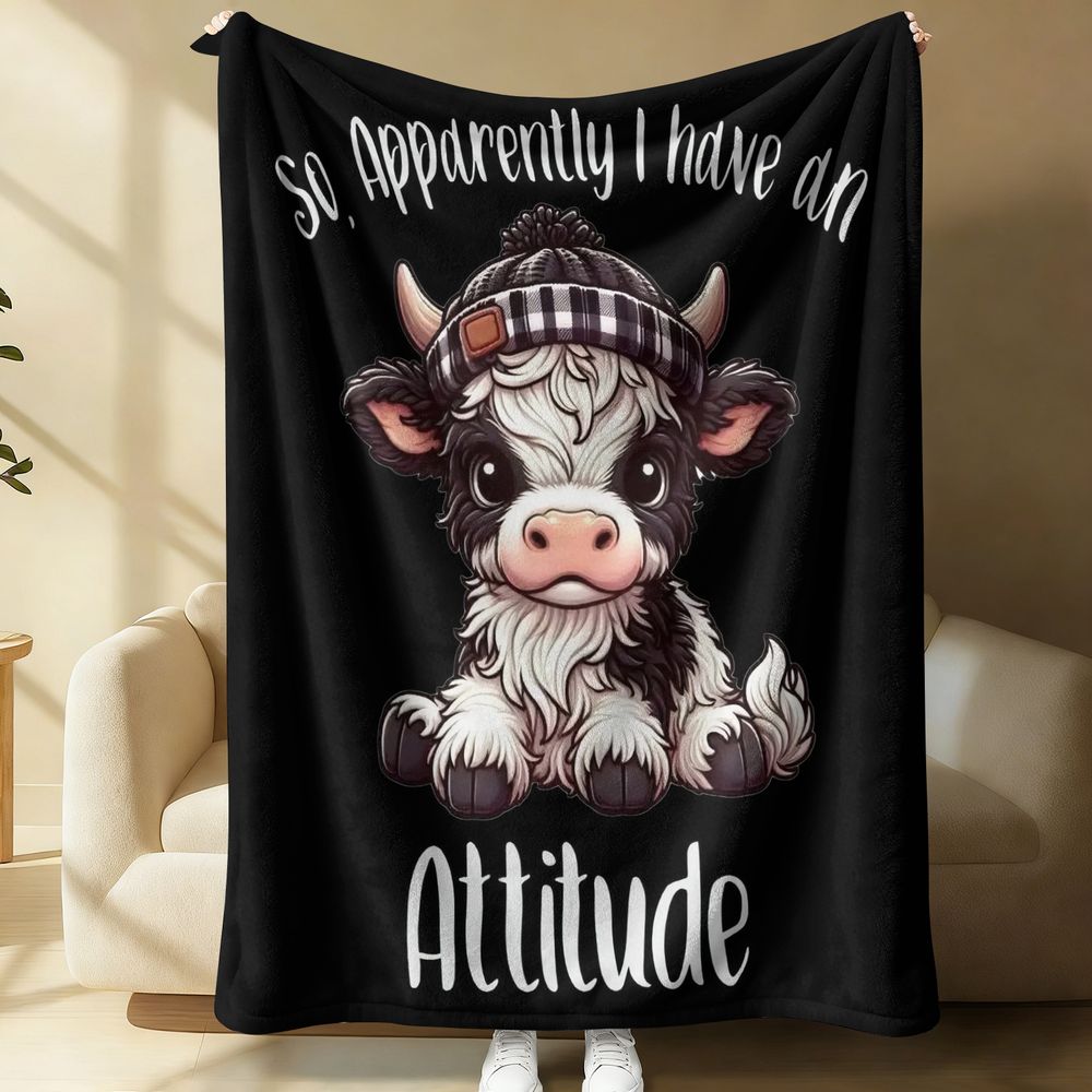 Highland Home Textiles - Highland Cattle Flanelldecke, Digitaldruck, weiche, gemütliche