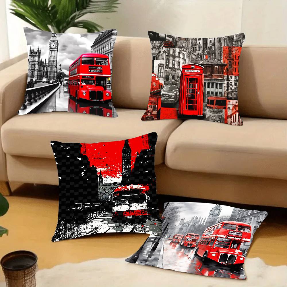 Londoner roter Bus-Druck-Kisse – Home Textiles London Bewertung und Preis