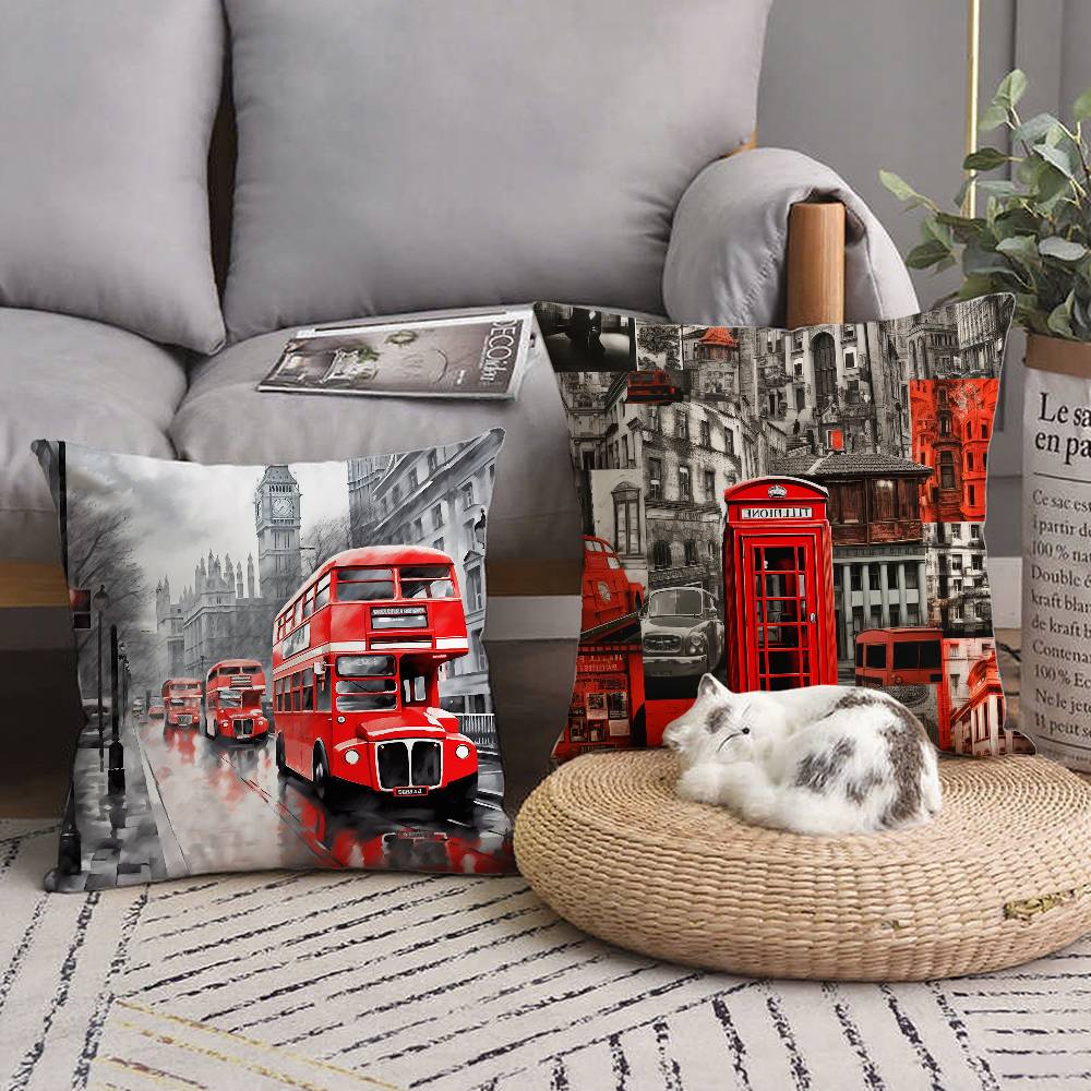 Londoner roter Bus-Druck-Kisse – Home Textiles London Bewertung und Preis