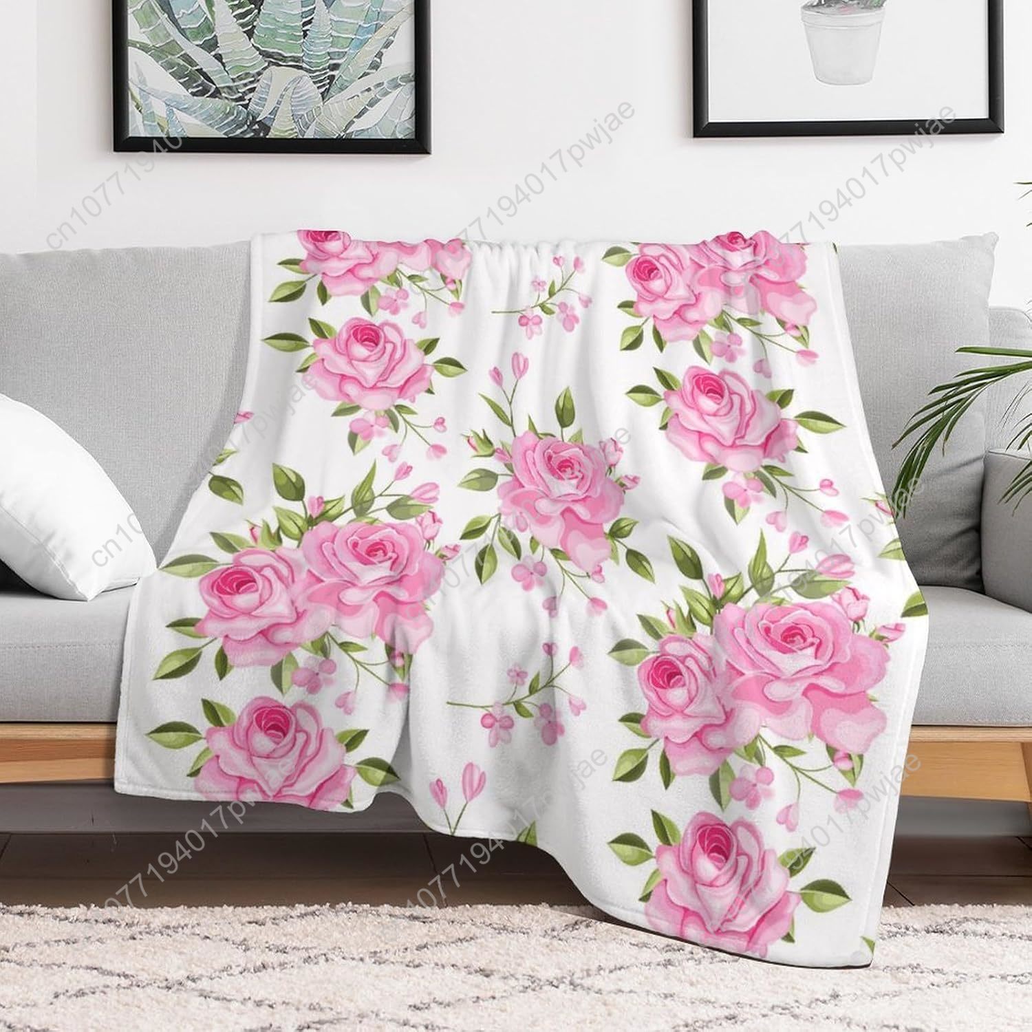Rosa Blumen-Überwurfdecke, Blu – Home Textiles And Decor Bewertung und Preis