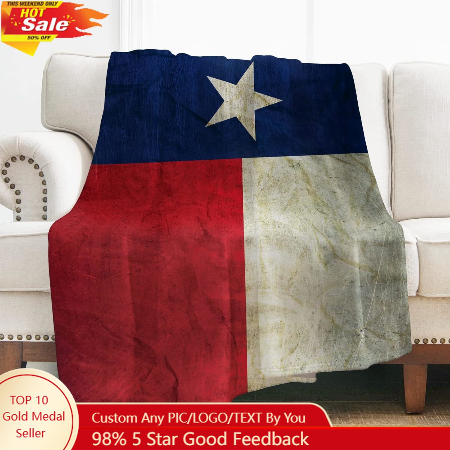 Überwurfdecke mit Texas-Flagge – Home Textiles And Decor Bewertung und Preis