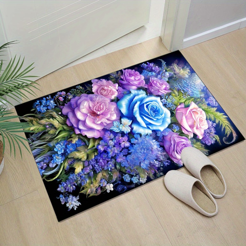 Blumenteppich mit blauen und v – Your Home Textiles Bewertung und Preis