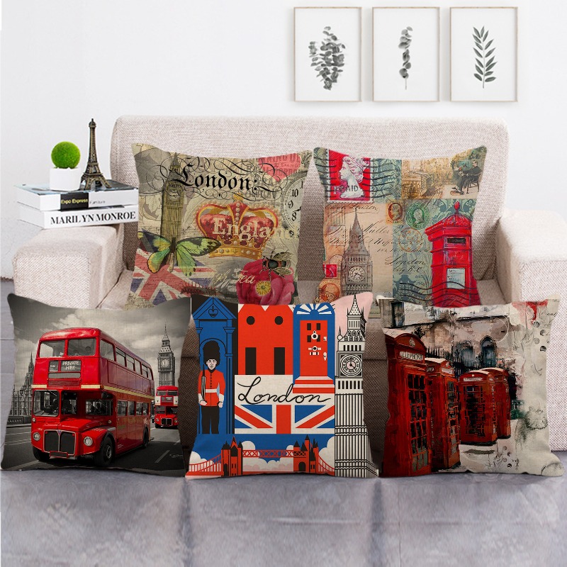 Gemalte Stadtanzen Londoner En – Home Textiles London Bewertung und Preis