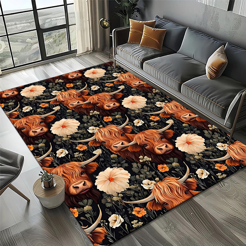 Teppich mit Yak-Aufdruck aus P – Highland Home Textiles Bewertung und Preis