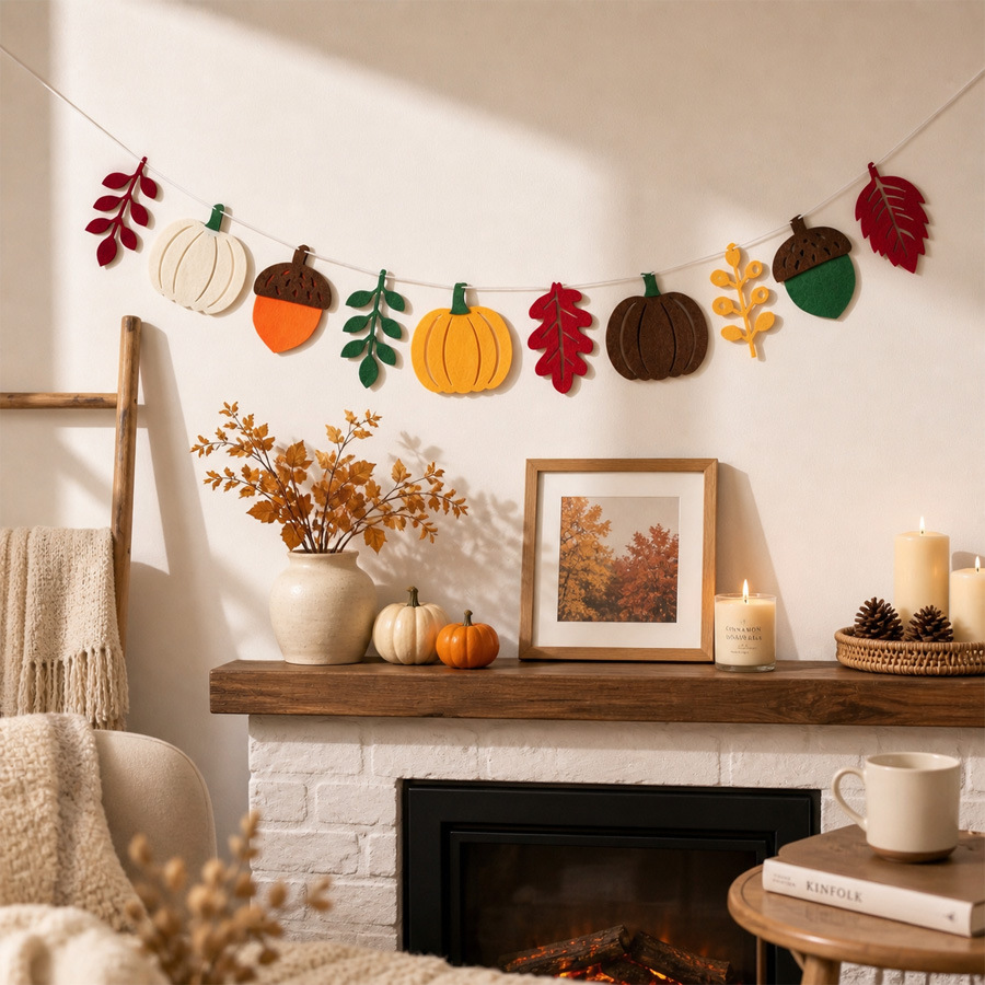Herbstliche Kürbisblätter-Flag – Home Textiles And Decor Bewertung und Preis