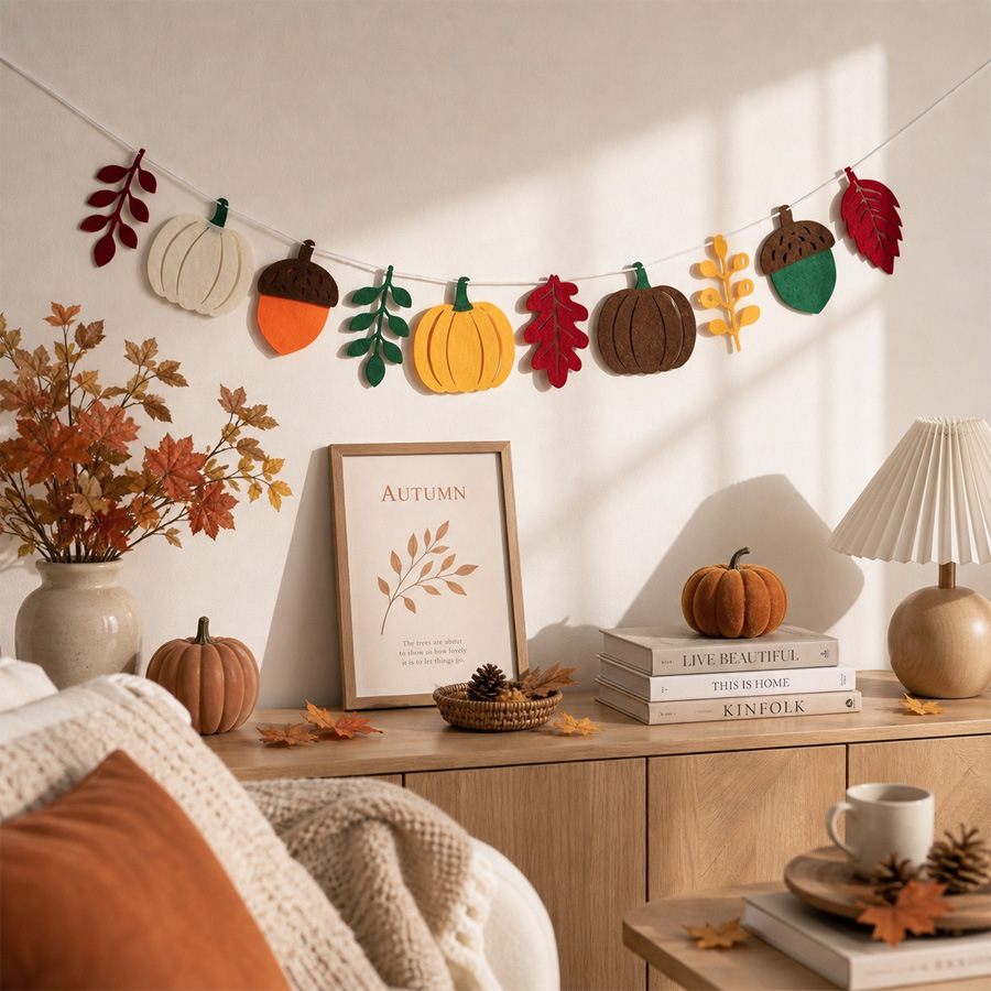 Herbstliche Kürbisblätter-Flag – Home Textiles And Decor Bewertung und Preis