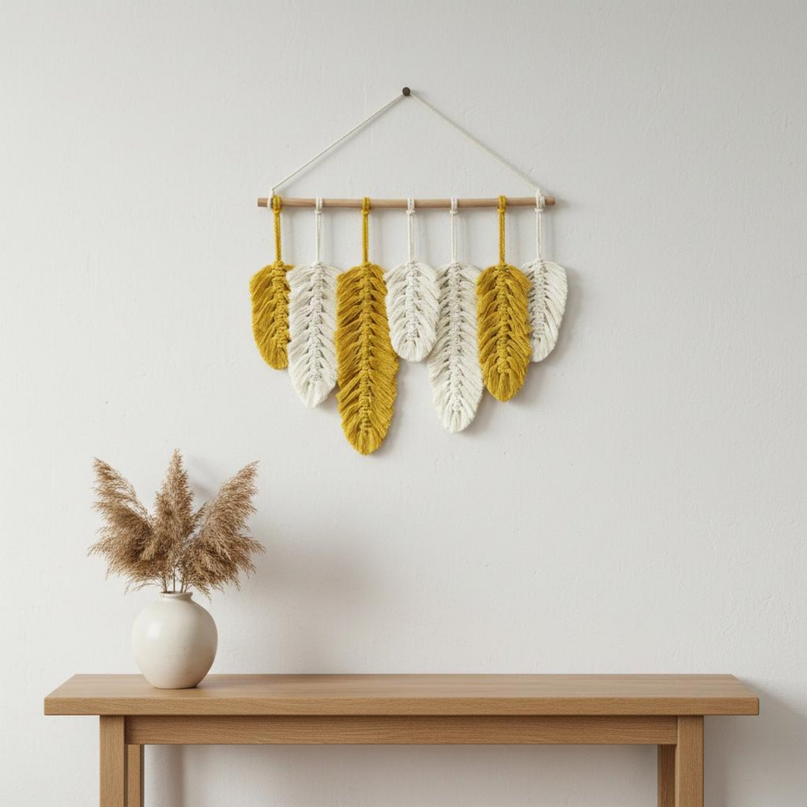 Makramee Feder-Wandbehang Hand – Home Textiles And Decor Bewertung und Preis