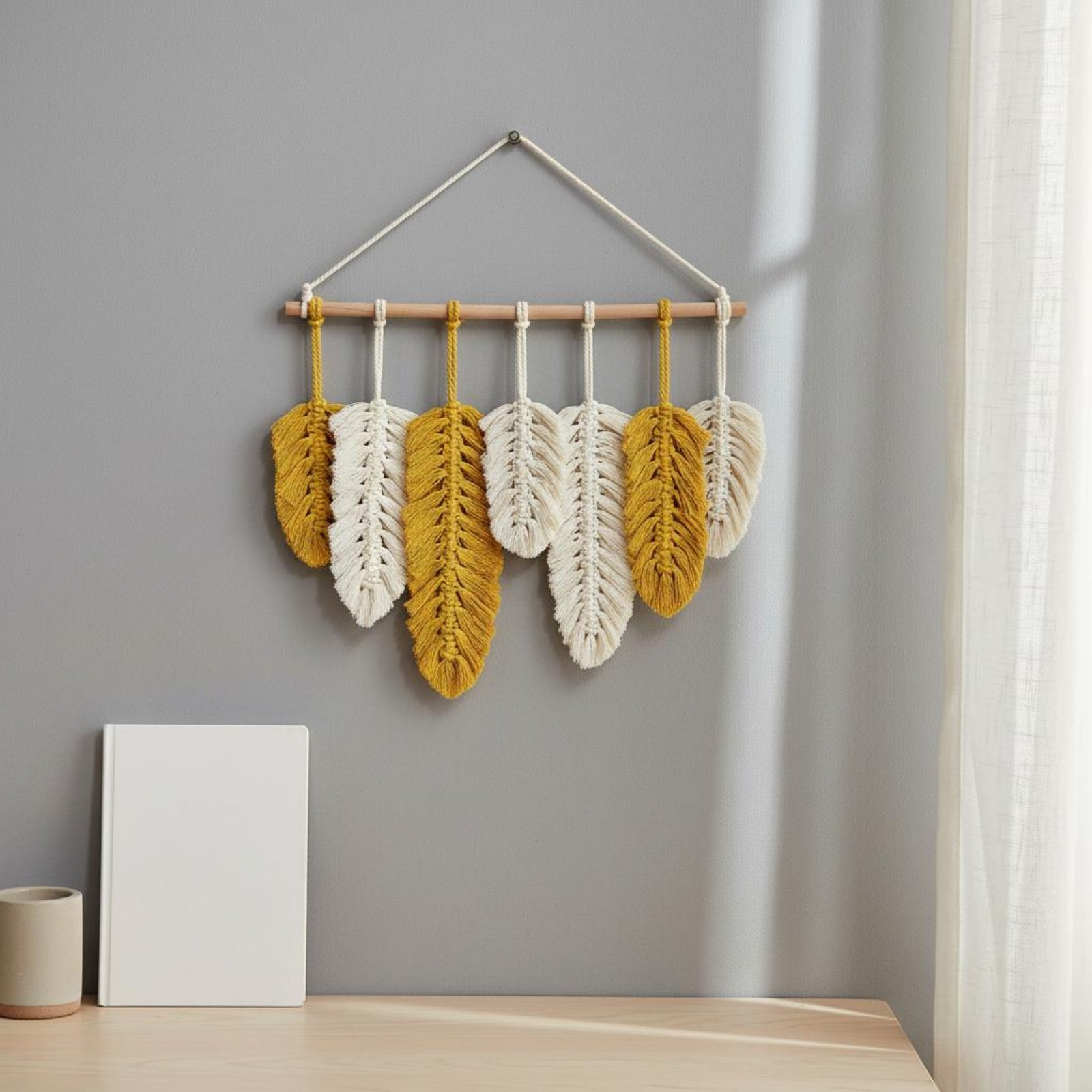 Makramee Feder-Wandbehang Hand – Home Textiles And Decor Bewertung und Preis